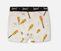 Organic Cotton Boxer | Grey Baseball Print | Deux Par Deux