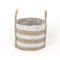 Tom - Seagrass Planter With White Stripes