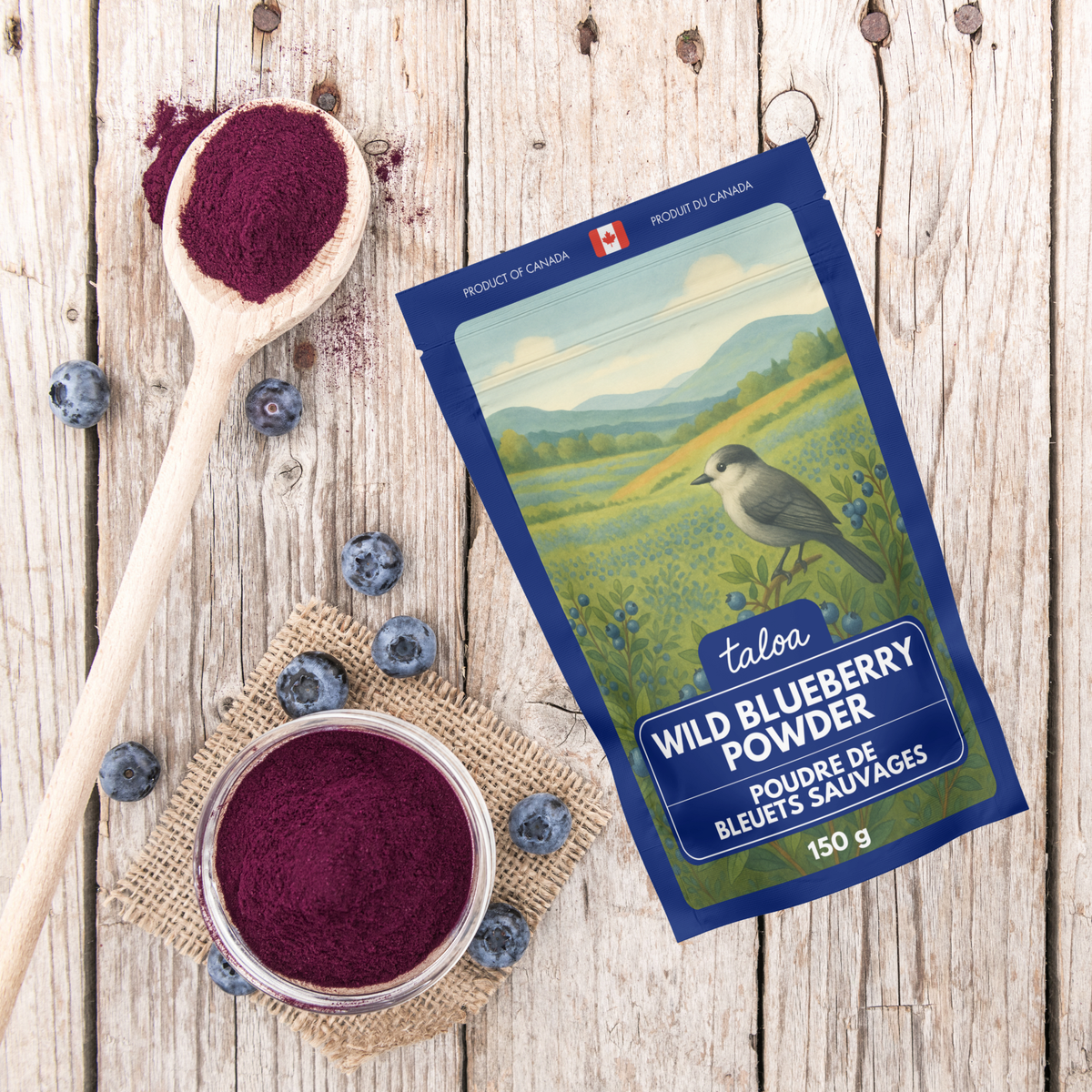 Wild Blueberry Powder 150 g - Made in Canada
