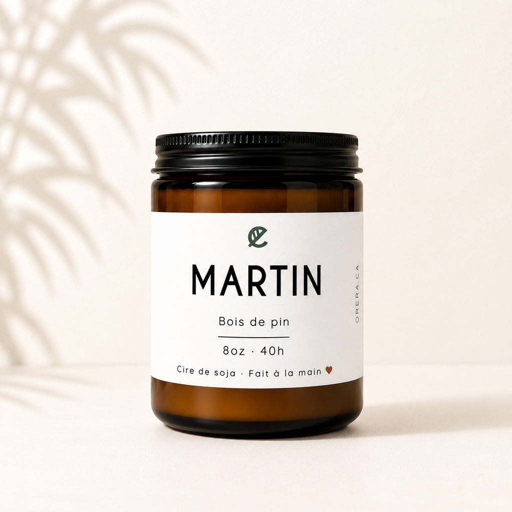 Bougie de soya MARTIN bois de pin