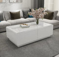 BT18 Rectangular Coffee Table with Glass Top & Storage