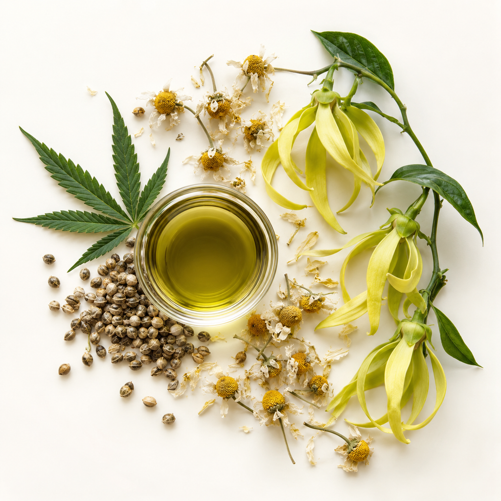 Huile à massage MARIANA chanvre, camomille & ylang-ylang
