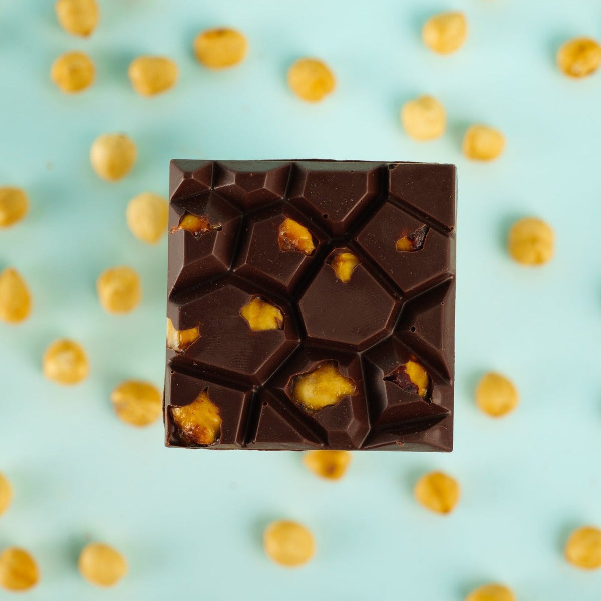 caramelized hazelnut milk chocolate bar