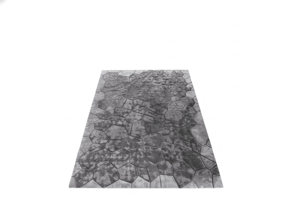 Charcoal Tencel Geometric Rug