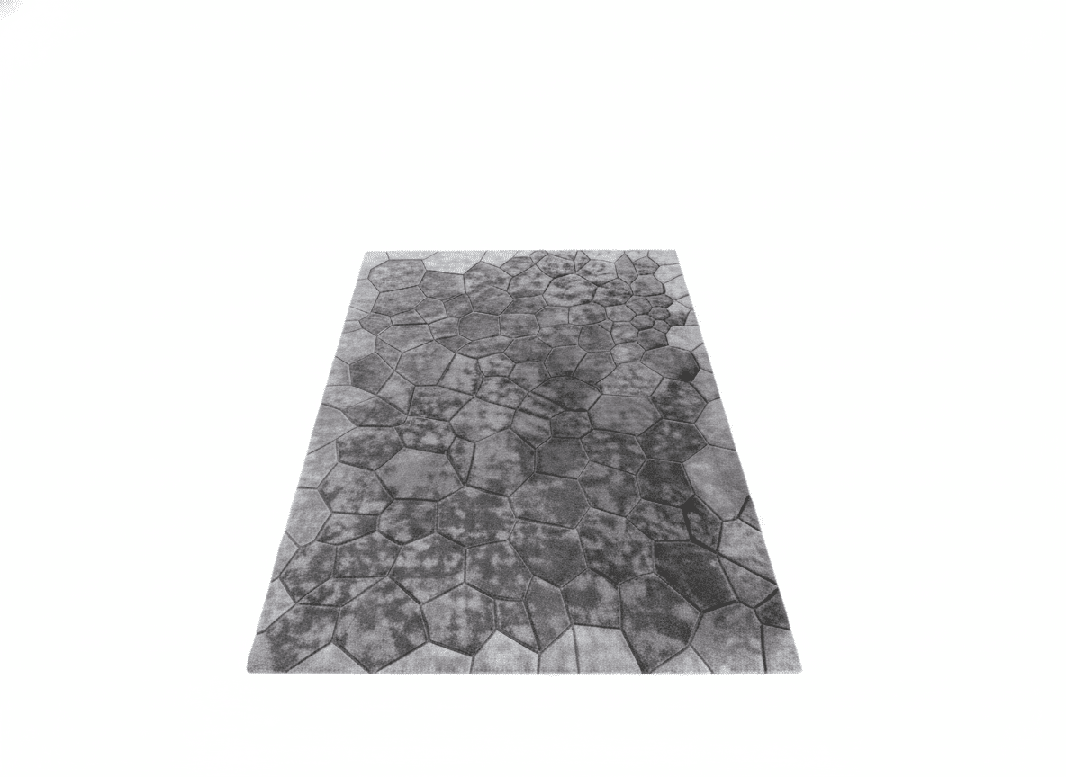 Charcoal Tencel Geometric Rug