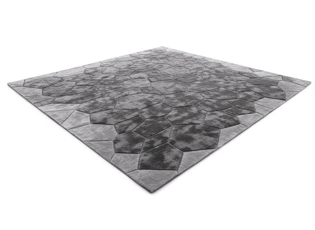 Charcoal Tencel Geometric Rug