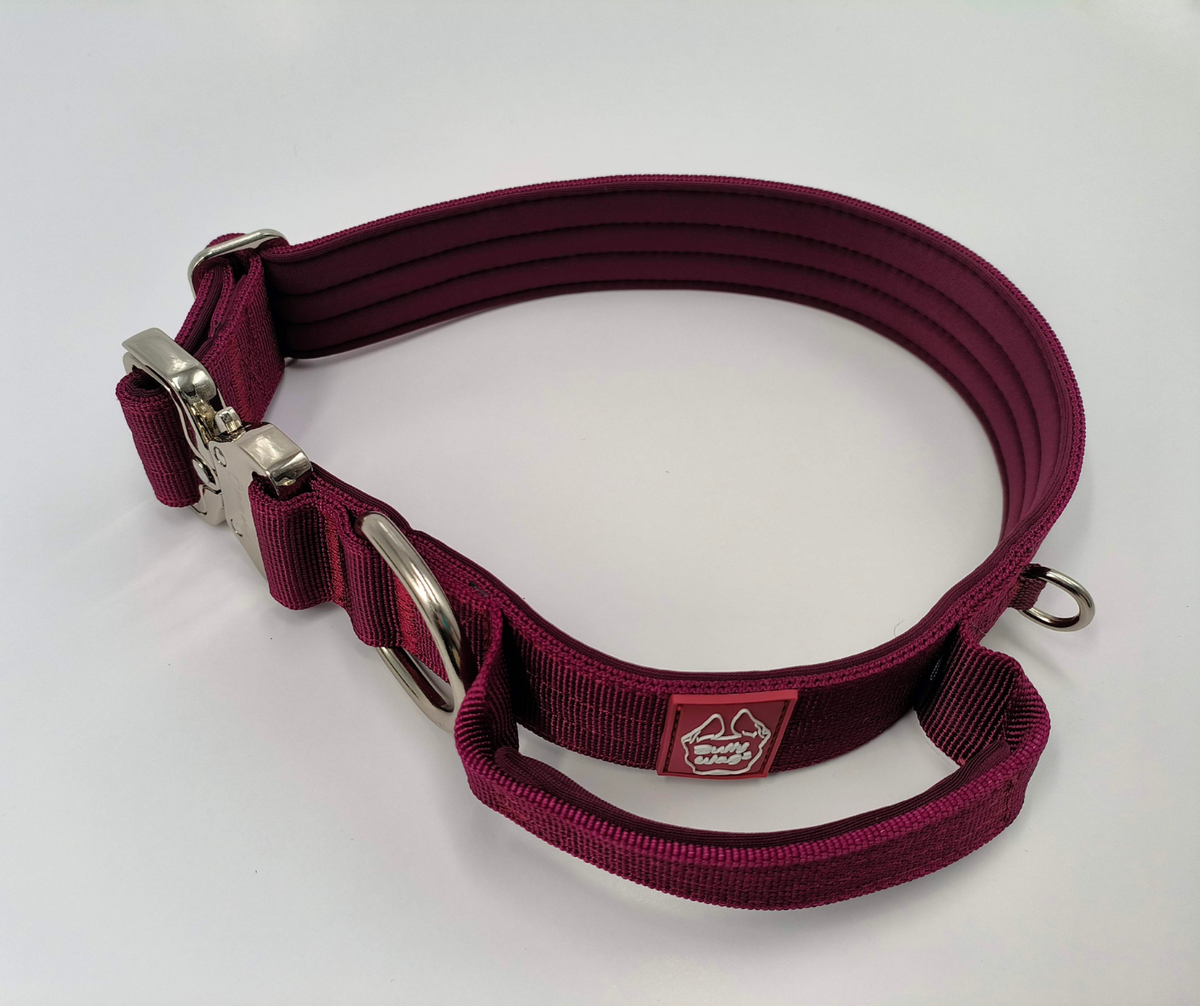 1.5" Tactical Collar with Handle - Cherry Wine