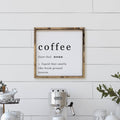 Coffee Noun Wood Sign