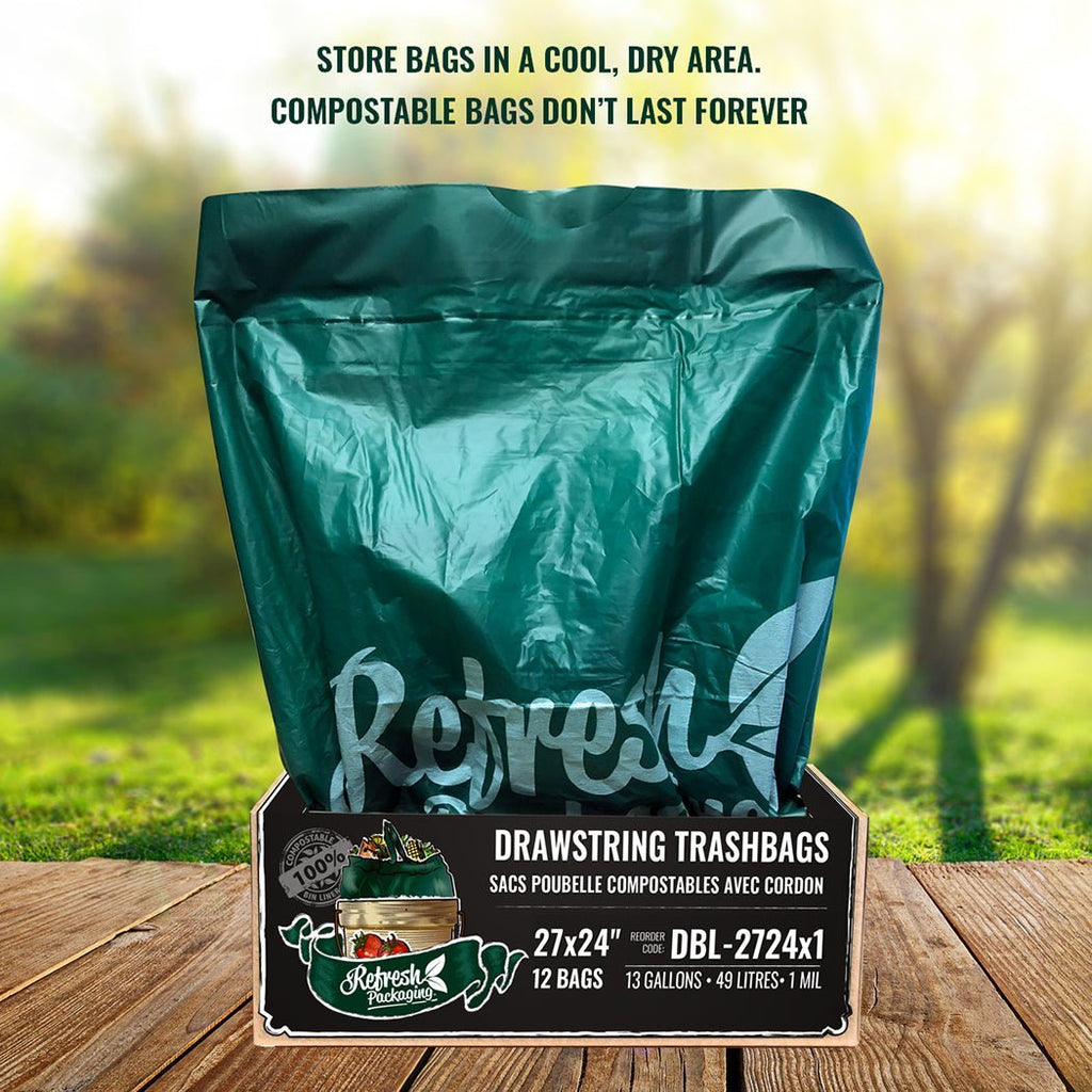 Compostable Drawstring Trash Bags