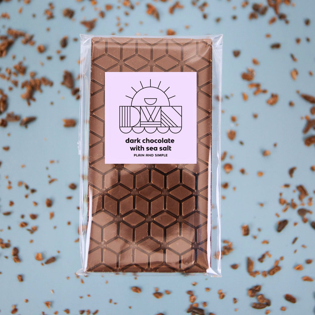 dark chocolate bar with sea salt