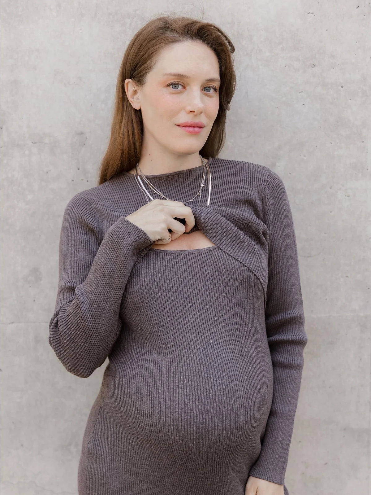 2-in-1 Maternity and Nursing Midi Dress | Kindred Bravely