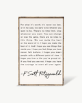 F. Scott Fitzgerald Wood Sign