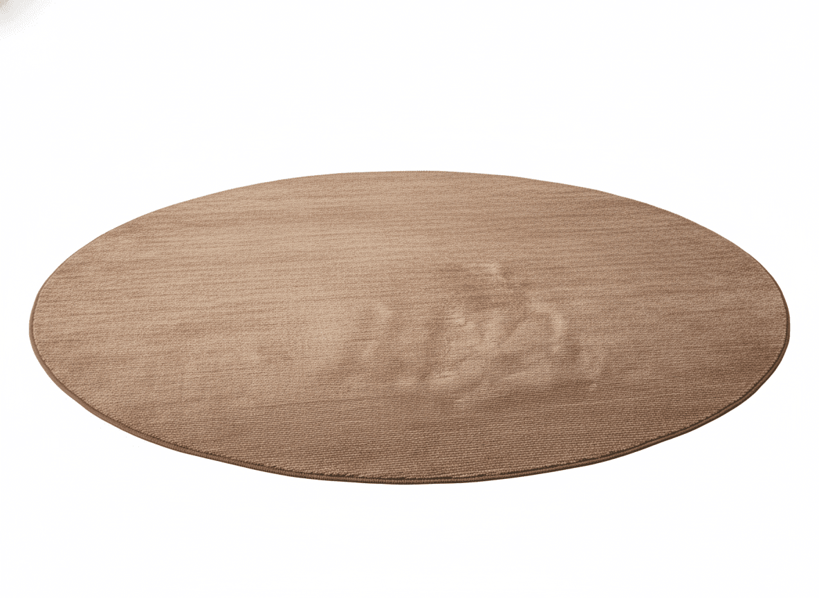 Japandi Style Handcrafted Round Rug