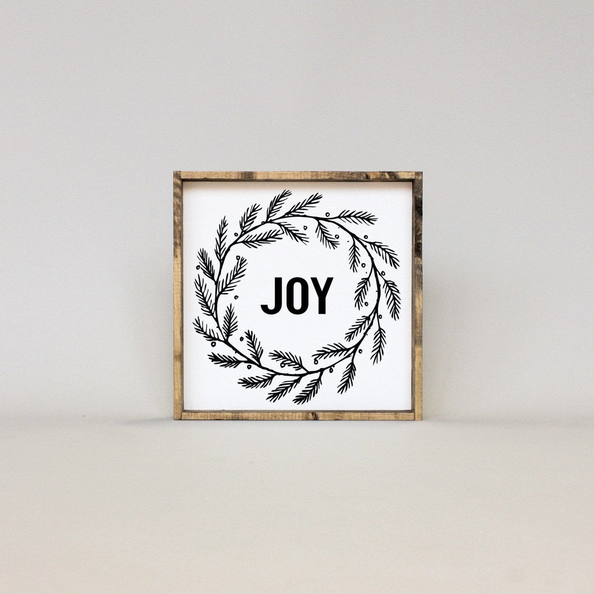 Joy Wreath Wood Sign