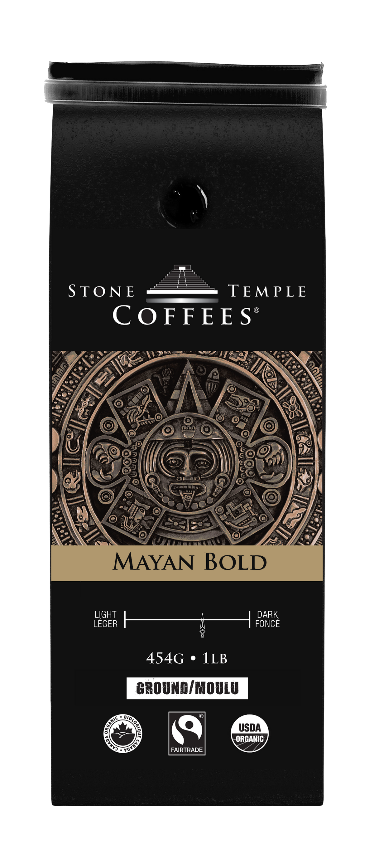 Mayan Bold - Ground, Bold Medium Roast, Certified Organic OCIA/ Fairtrade Coffee 1lb/454g