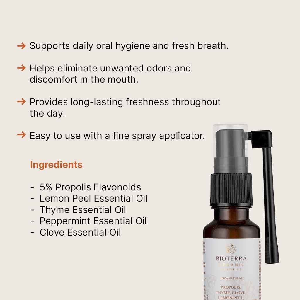 Organic Propolis Thyme Clove Oral Care Spray