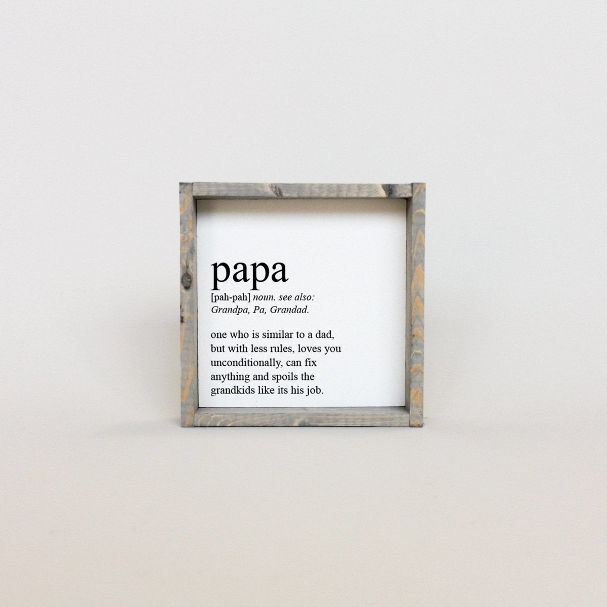 Papa Definition Wood Sign– Grandfather Gift Wall Art