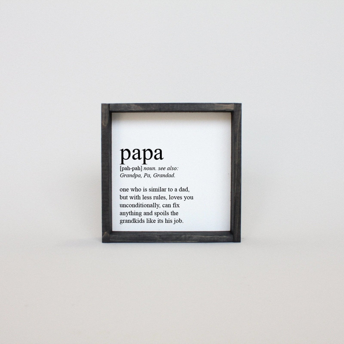Papa Definition Wood Sign– Grandfather Gift Wall Art