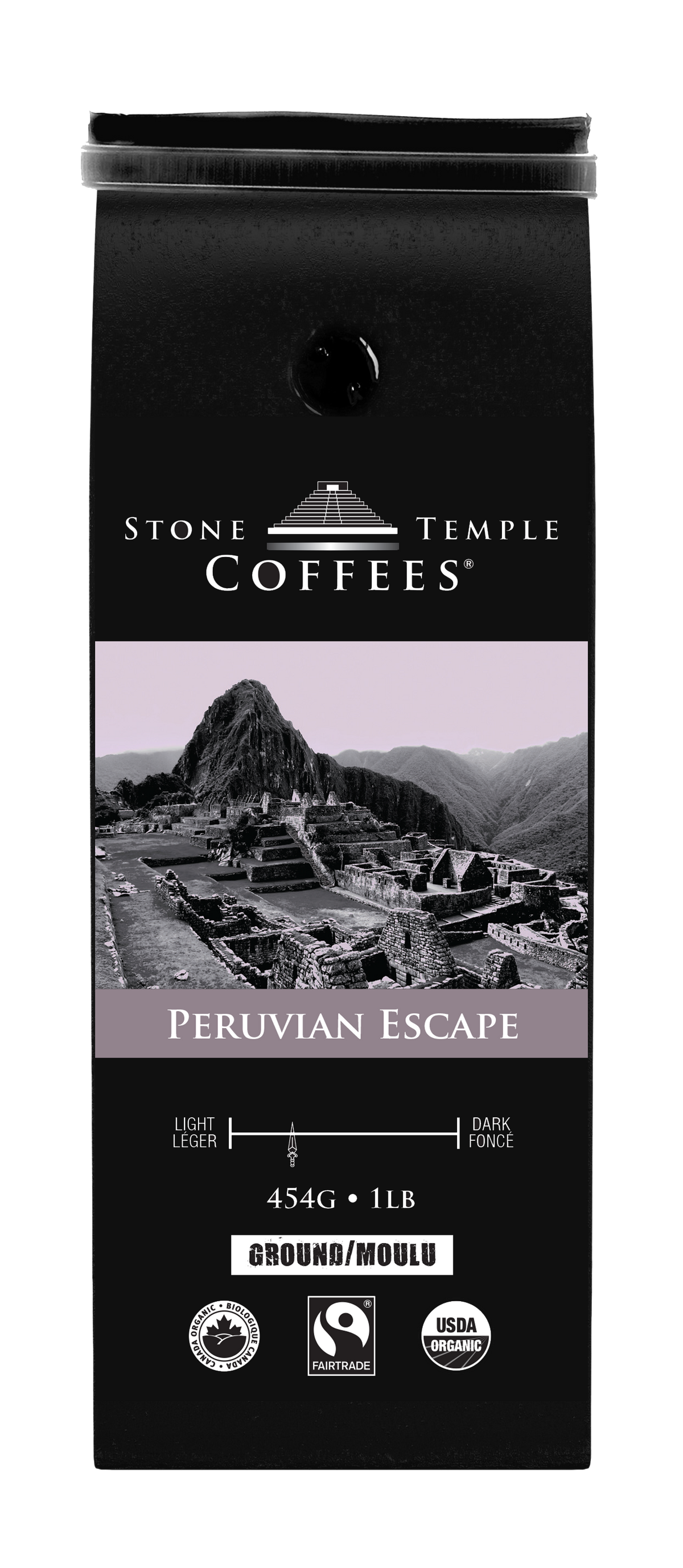 Peruvian Escape - Ground, Medium Roast, Certified Organic OCIA/ Fairtrade Coffee 1lb/454g