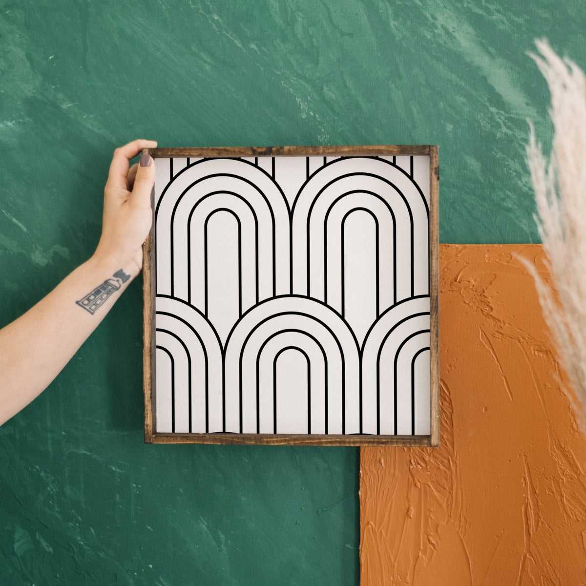 Rainbow Pattern Wood Sign