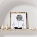 Girl Reading Wood Sign
