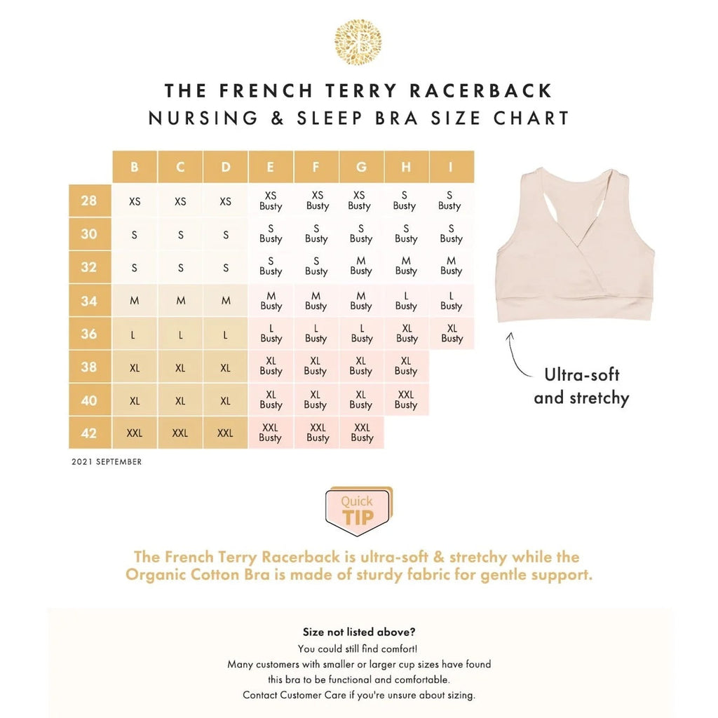 French Terry Racerback Nursing & Sleep Bra | Black