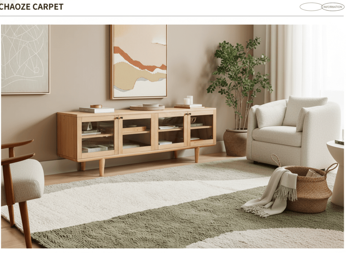 Sage River Flow Plush Area Carpet