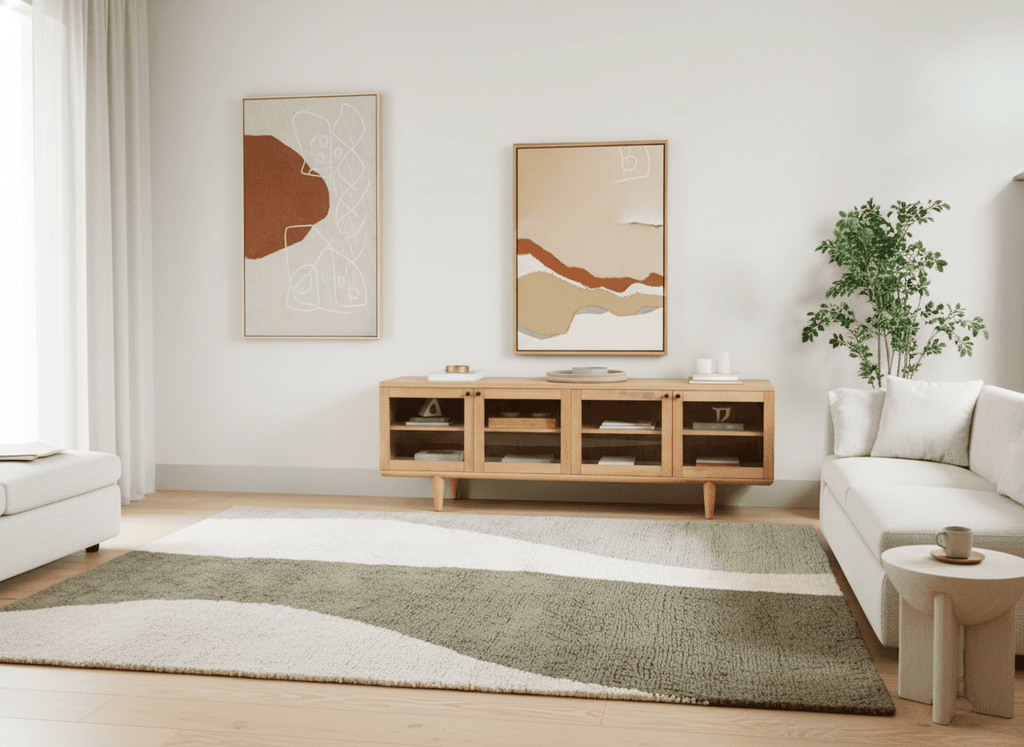 Sage River Flow Plush Area Carpet