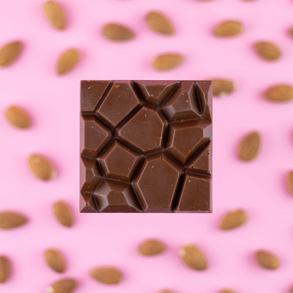 milk chocolate bar with salted almonds