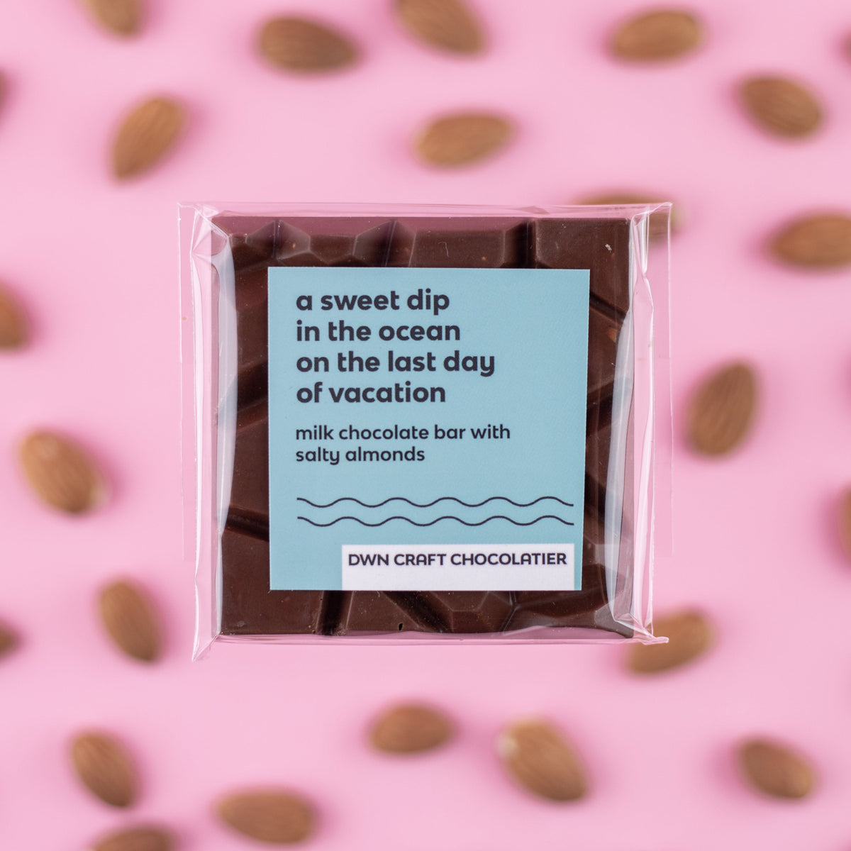 milk chocolate bar with salted almonds