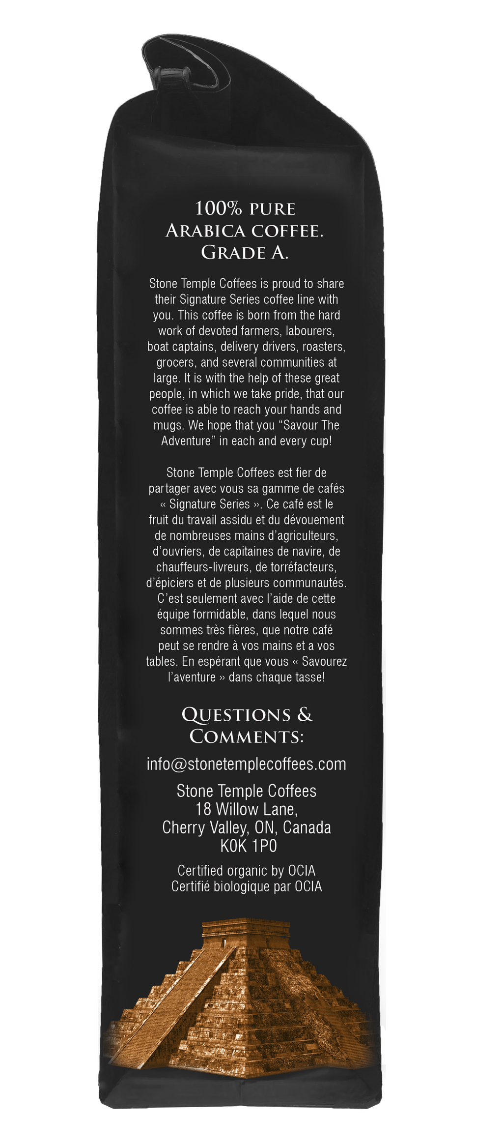 Aztec Dawn - Whole Bean, Light Roast, Certified Organic OCIA/ Fairtrade Coffee 1lb/454g