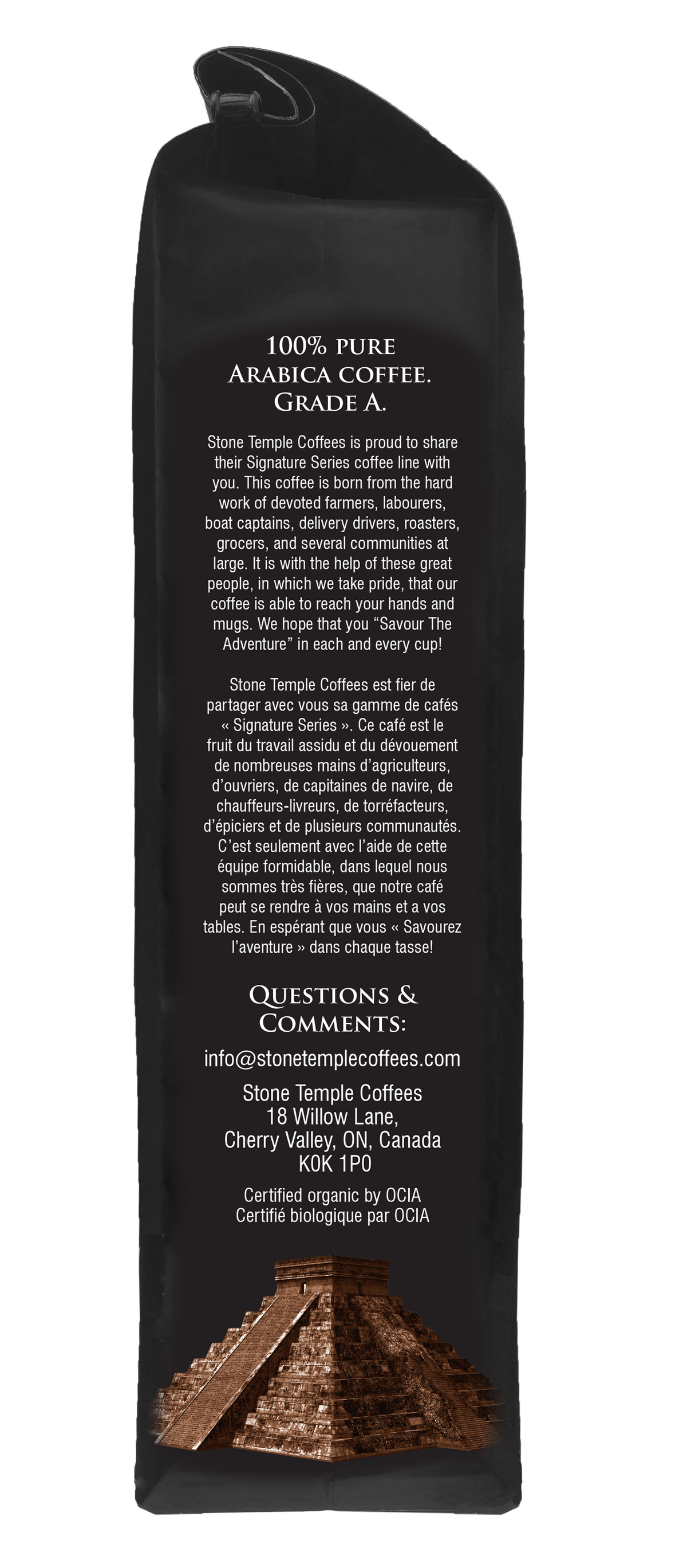Mocha Java - Whole Bean, Medium Roast, Certified Organic OCIA / Fairtrade Coffee 1lb/454g