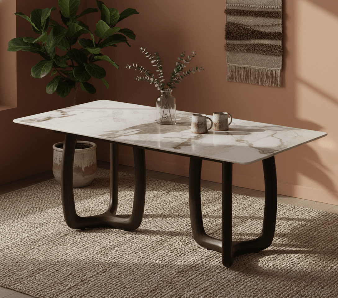 Smoky Black Ash Wood Dining Table