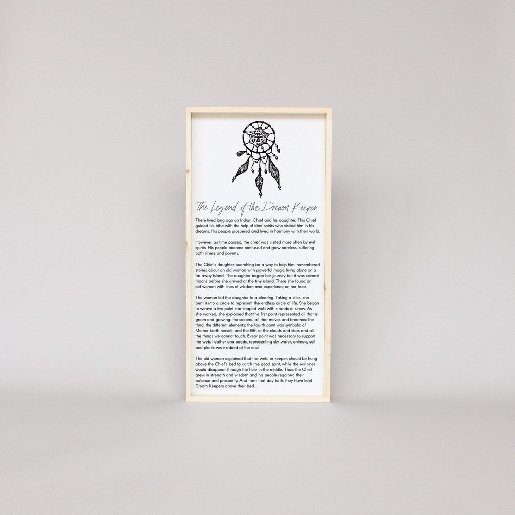 The Legend of the Dream Keeper Wood Sign